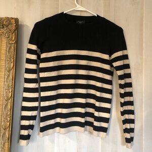 Black and Cream Striped Sweater